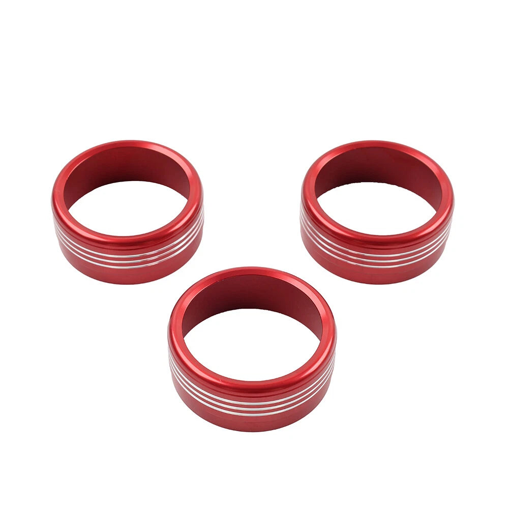 Red AC Climate Control Knob Ring Covers for Subaru Forester XV Crosstrek WRX STi (2014-2021)