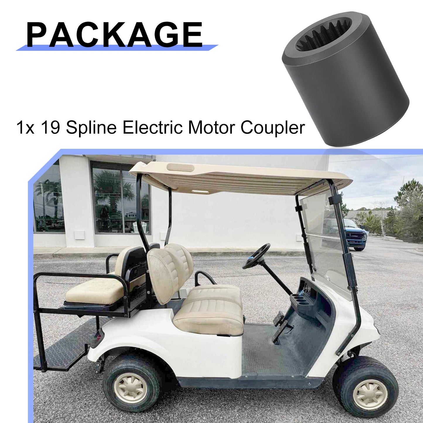 Spline Electric Motor Coupler for EZGO GE Motor Golf Cart (1988–1996)