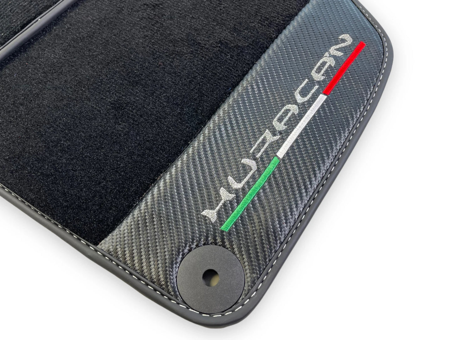 Black Floor Mats for Lamborghini Huracan (2014-2023) - Carbon Fiber Leather