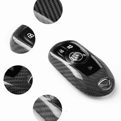 Key Cover Case for Buick GL8 (2020-2023) - Black Carbon Fiber Shell Kit