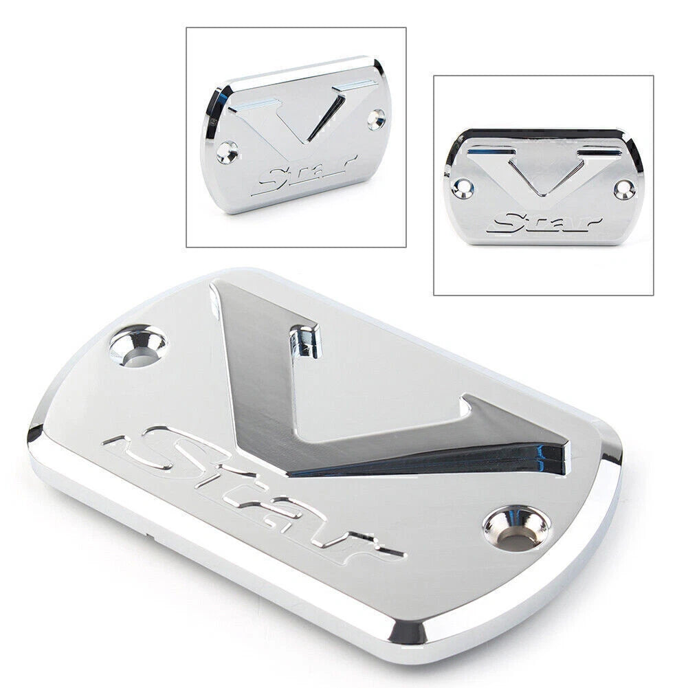 Chrome Brake Fluid Cap Reservoir Cover for Yamaha V Star XVS 650-1300