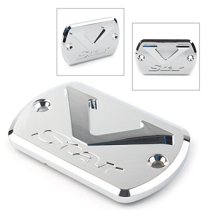 Chrome Brake Fluid Cap Reservoir Cover for Yamaha V Star XVS 650-1300