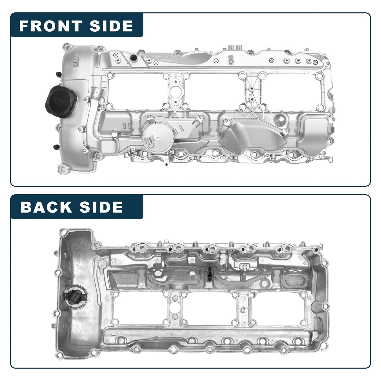 Engine Valve Cover with Gasket for BMW 135is (2013) - Silver Tone