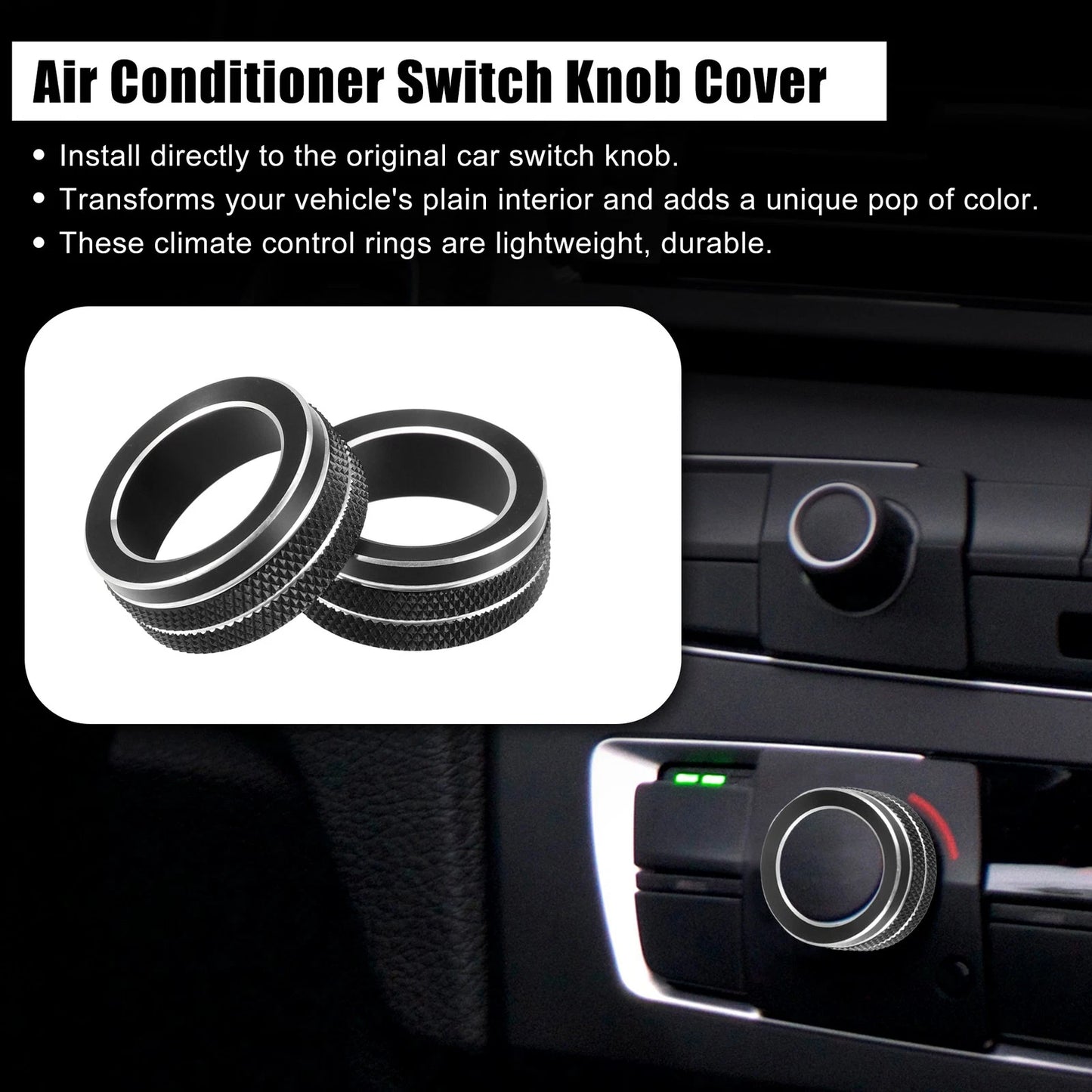 2 x Car Air Conditioner Switch Knob Covers for Toyota Yaris (2010-2017)