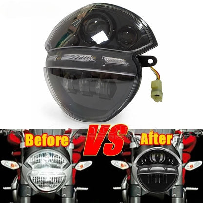 Black LED Headlight Lamp for DUCATI MONSTER (2009–2013)