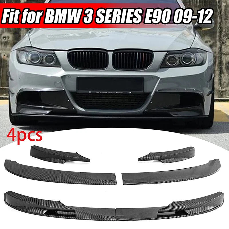 Front Lip Spoiler Splitter for BMW 3 Series E90 E91 M Sport Carbon Black (2009-2012)