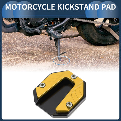Kickstand Pad 1 Set Kick Stand Aluminum Alloy Gold Tone for Motorcycle