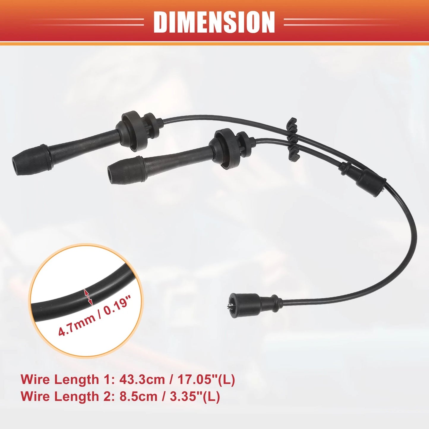 Spark Plug Wire Ignition Coil Cables for Mazda L4 2.0L (2001-2003)