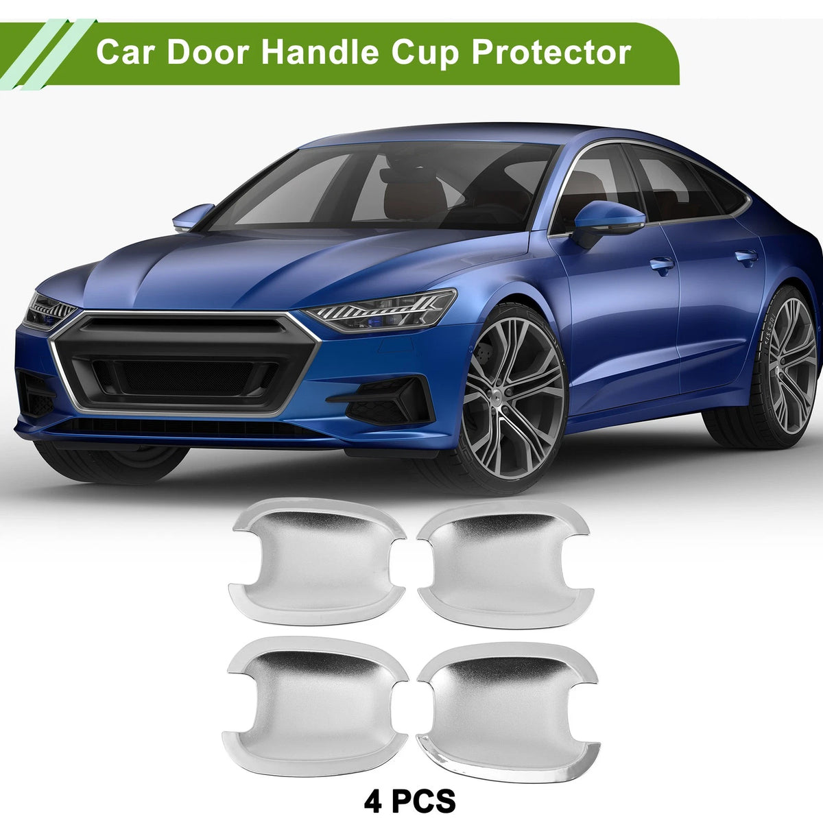 Door Handle Cup Protector for Chevy Malibu Cruze Chrome Silver Tone 4 Pcs