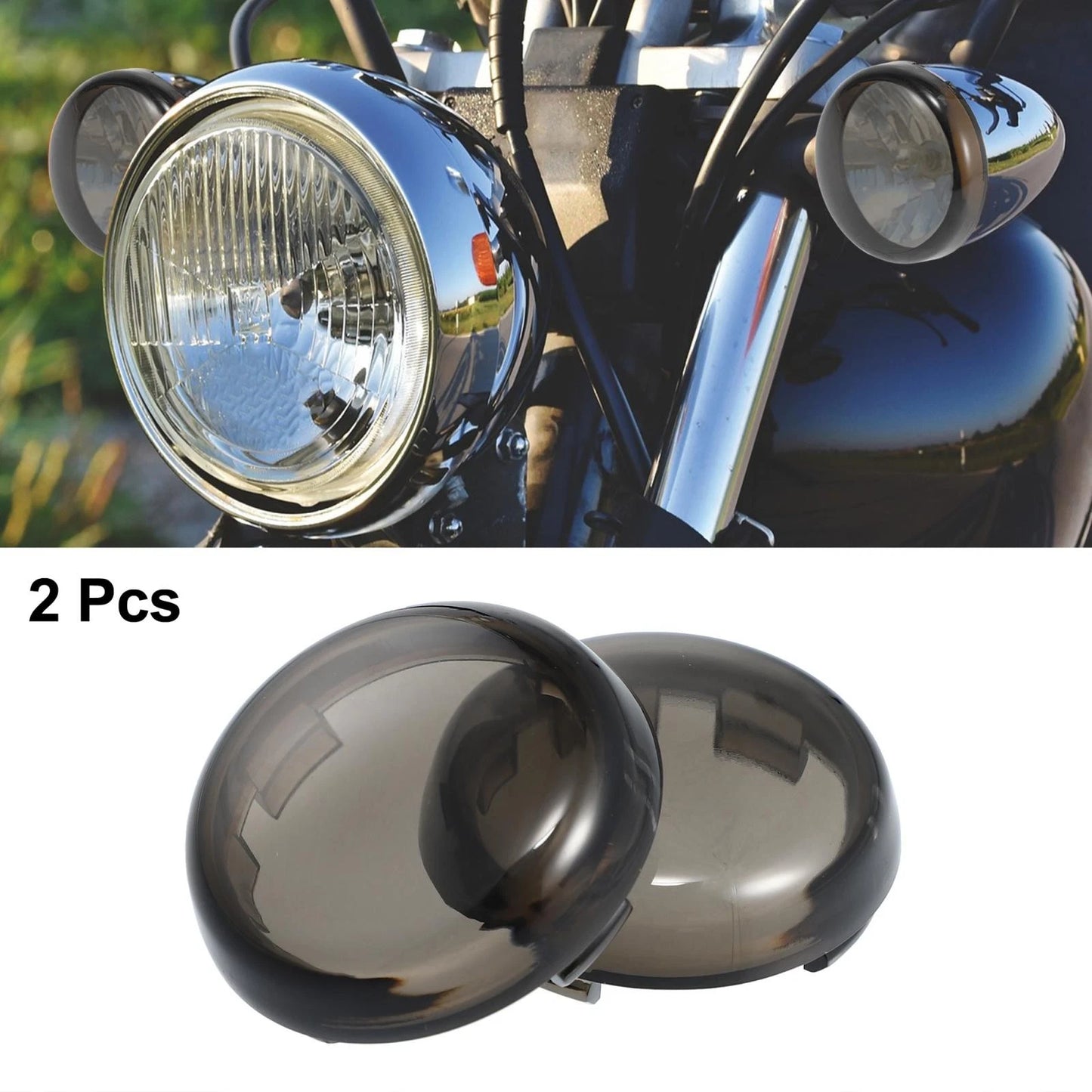 2 x Turn Signal Light Lens Covers Front Rear for Harley Dyna Street Glide (2009–2017)