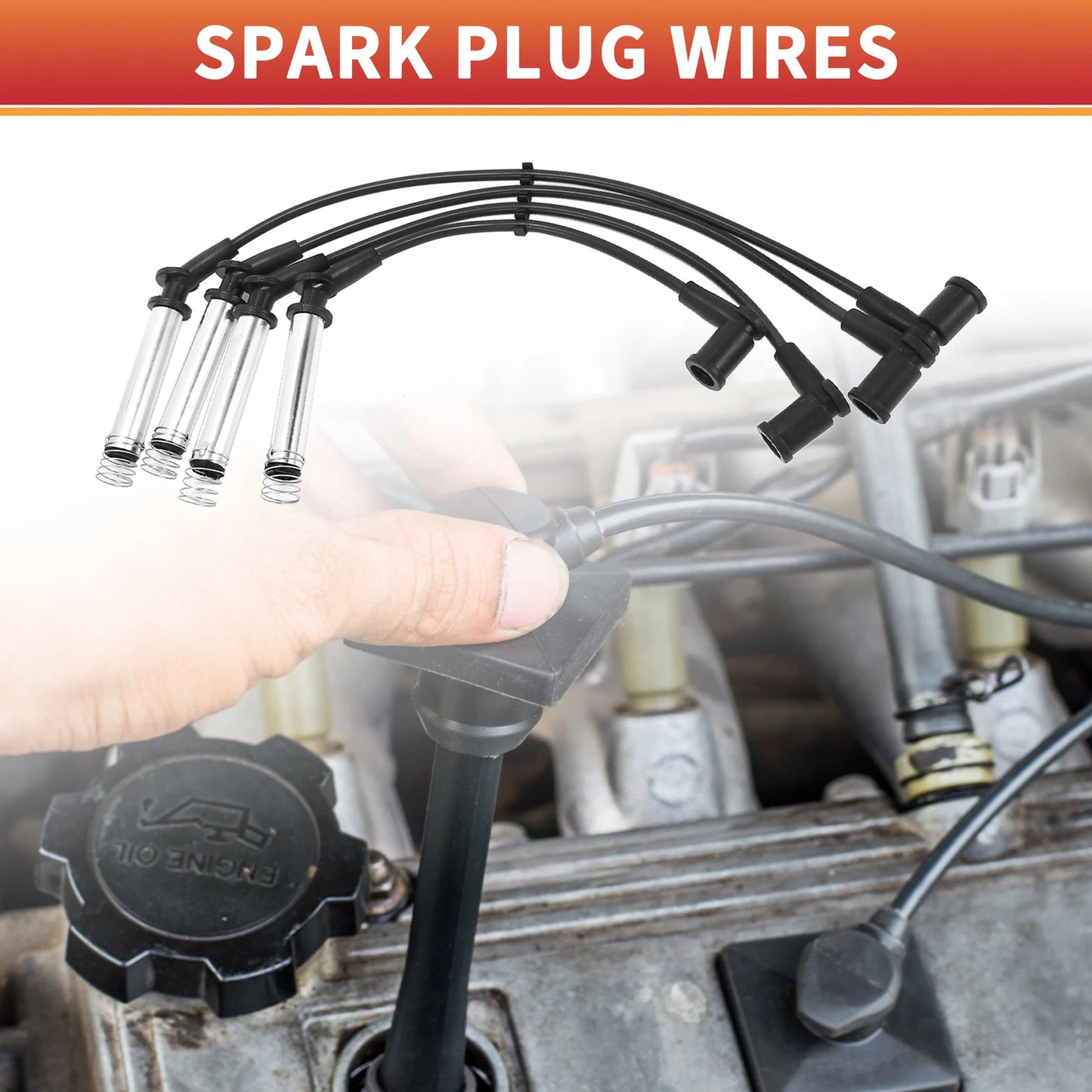 4 x Spark Plug Wire Ignition Coil Cables for Ford Fiesta V (2001-2010)