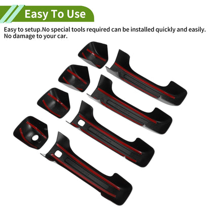 Gloss Black ABS Exterior Door Handle Cover Trim for Ford Bronco (2021-2025)