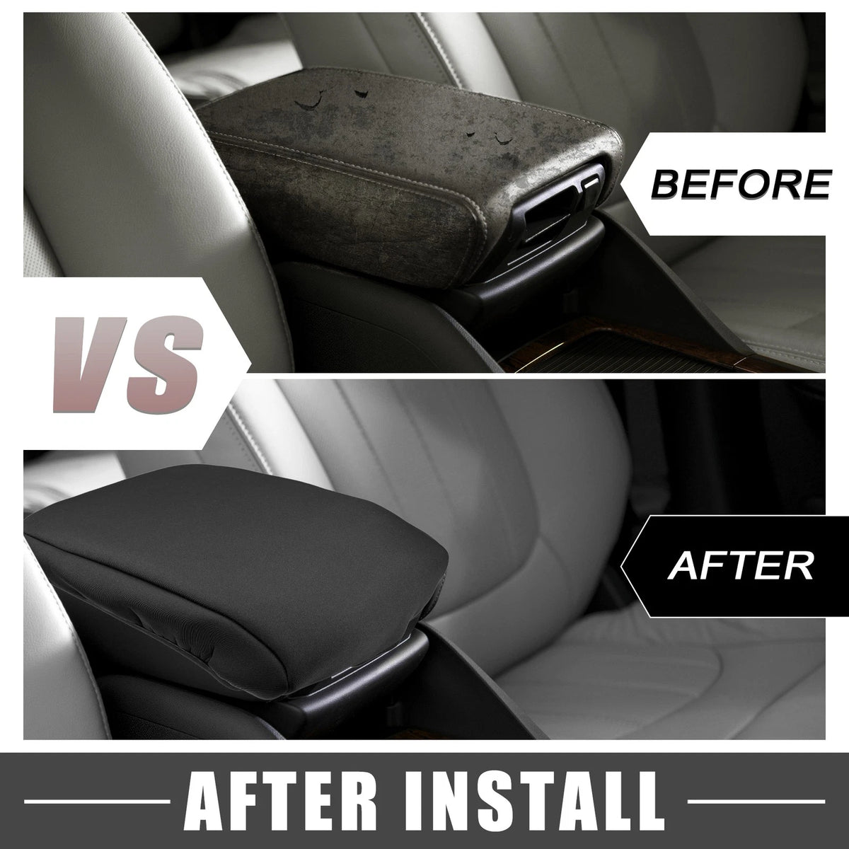 Car Center Console Armrest Cushion Cover for Toyota 4Runner (2010-2023) Black