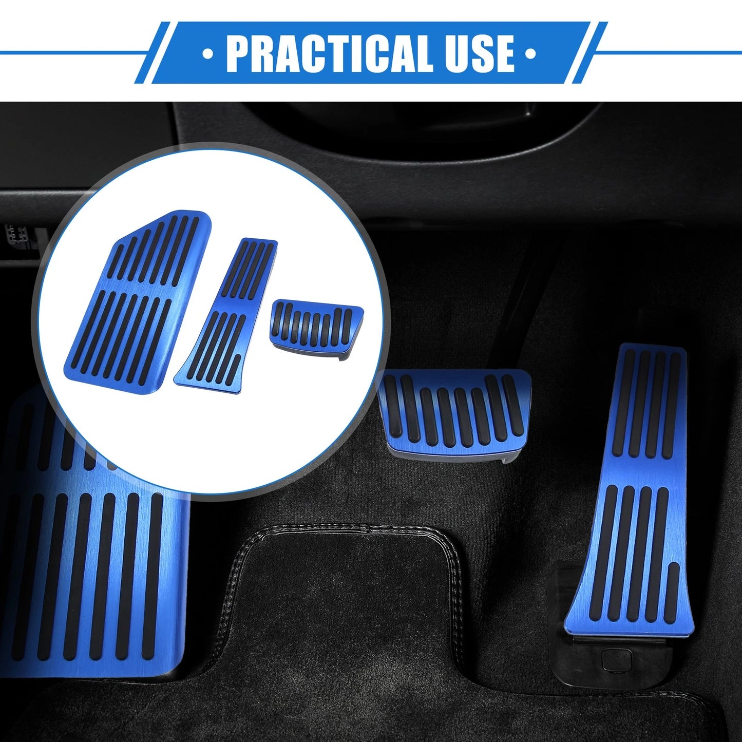 3 x Car Gas Accelerator Brake Foot Rest Pedal Covers for Kia Carnival (2020-2023)
