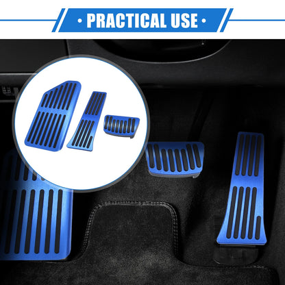 3 x Car Gas Accelerator Brake Foot Rest Pedal Covers for Kia Carnival (2020-2023)