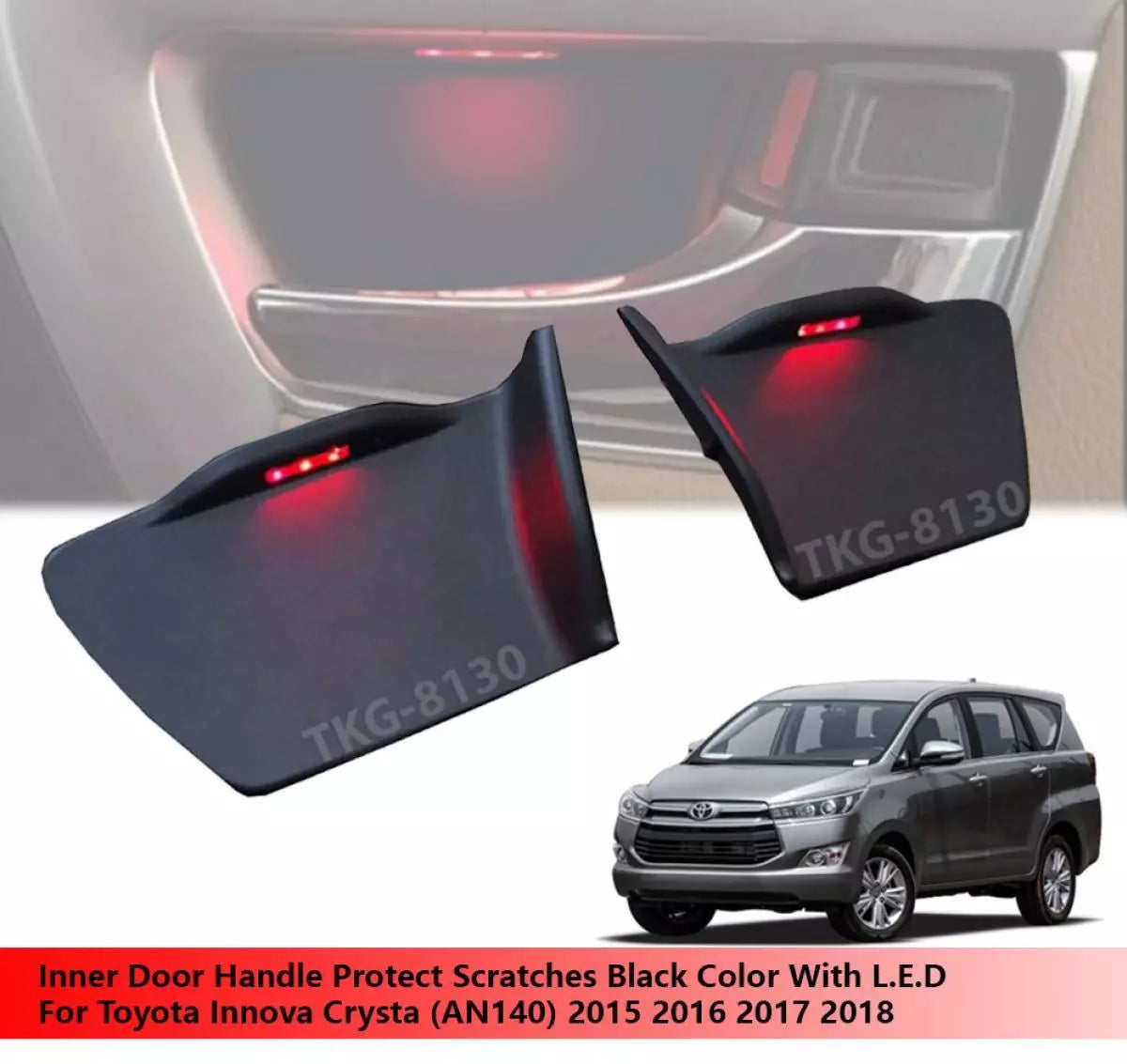 Black LED Door Handle for Toyota Innova Crysta (2015-2018)