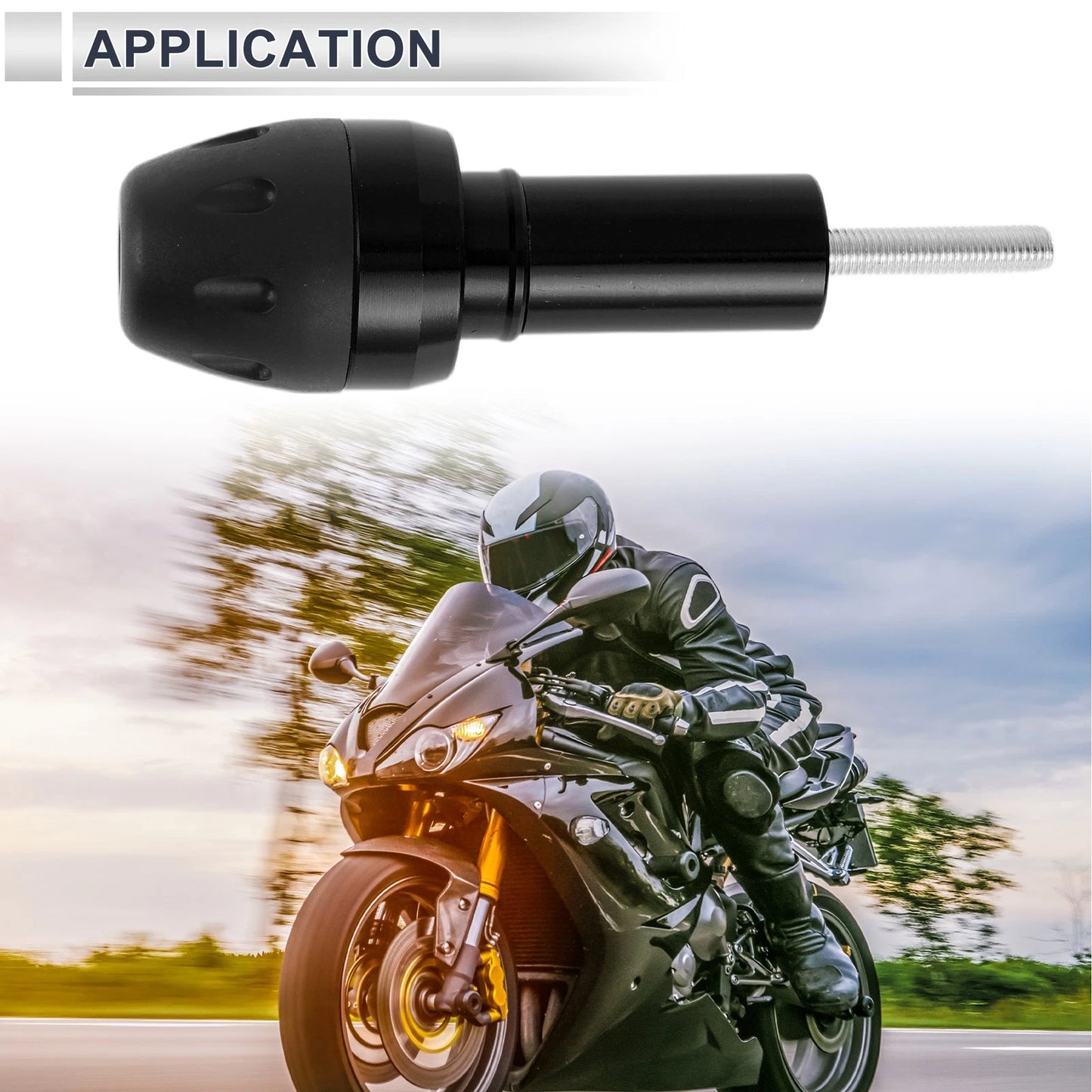 10mm Aluminum Alloy Plastic Motorcycle Slider Frame Bolt 1 x Black