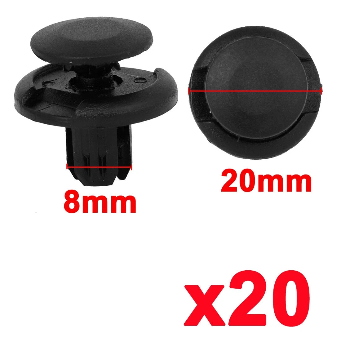 8mm Nylon Rivet Fasteners 20 Pcs for Honda Accord (2003-2007)