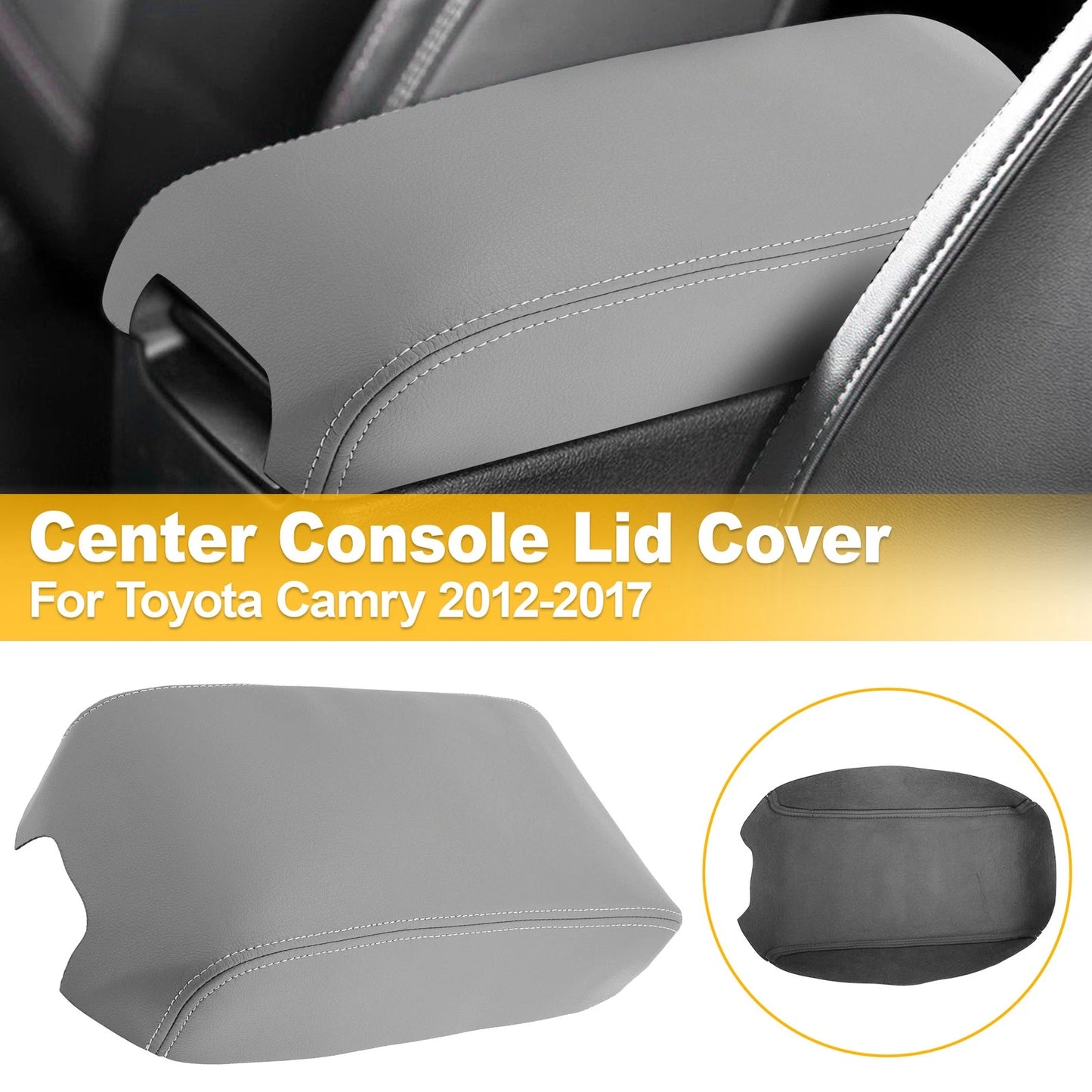 Middle Console Arm Rest Cover Gray for Toyota Camry (2012–2017)