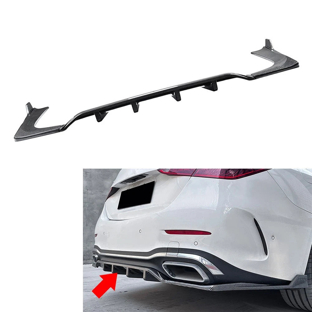 Rear Bumper Spoiler Splitter Lip for Mercedes Benz C Class 2022-2024 (3 Pcs)