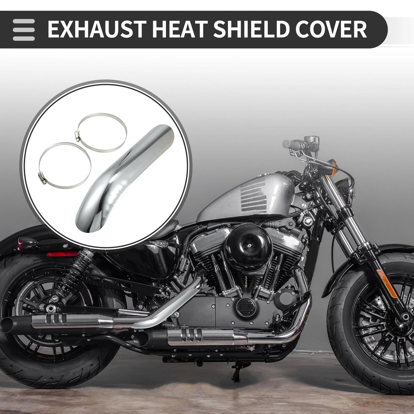 Exhaust Muffler Pipe Heat Shield Curved 265x55mm for Universal Motorcycle