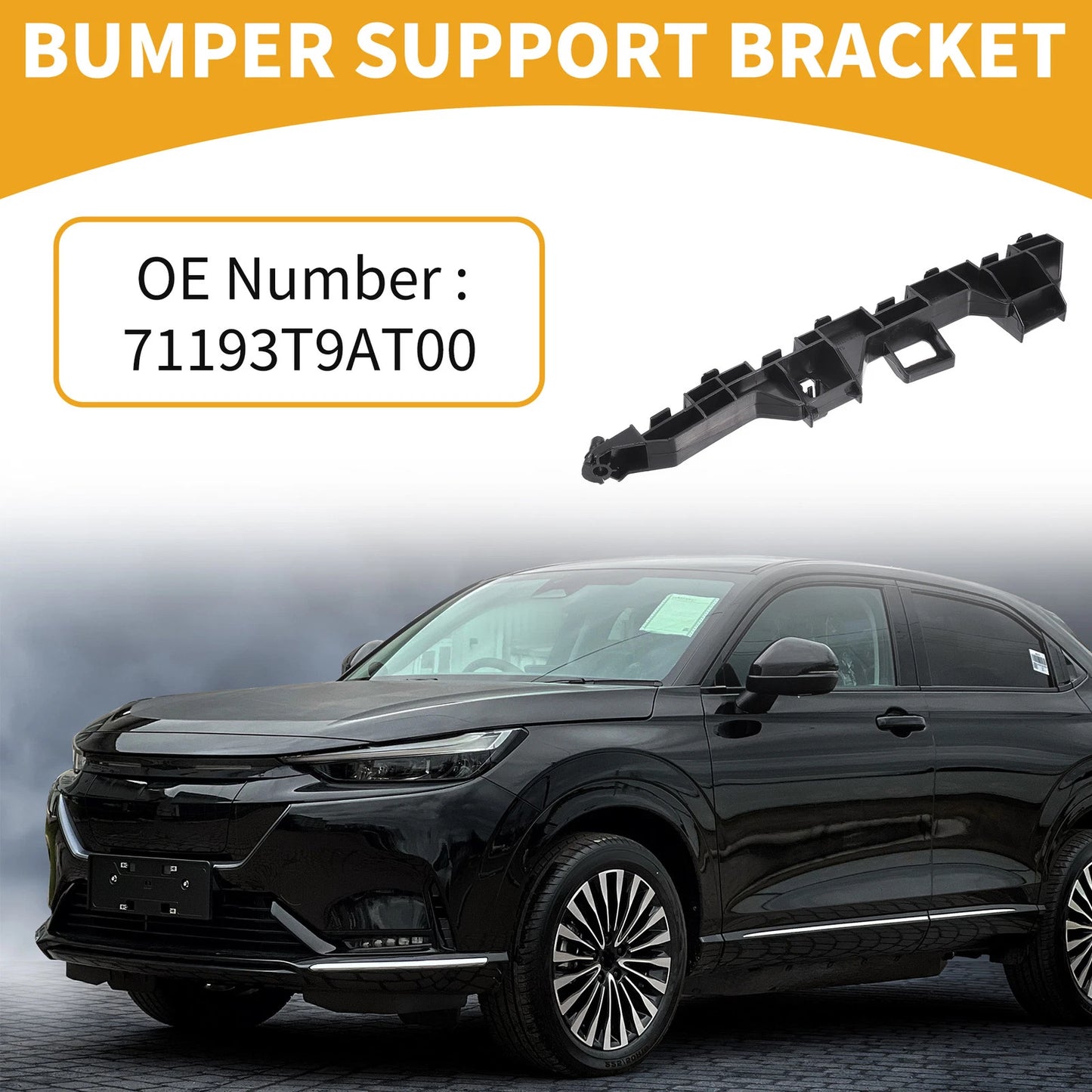 RH Front Bumper Support Bracket for Honda City Sedan (2014-2016) 1 Pc Black