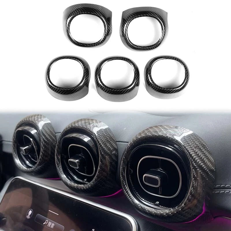 Carbon Fiber Center Dashboard Air Vent Cover Trim for Benz C-Class W206 2022+