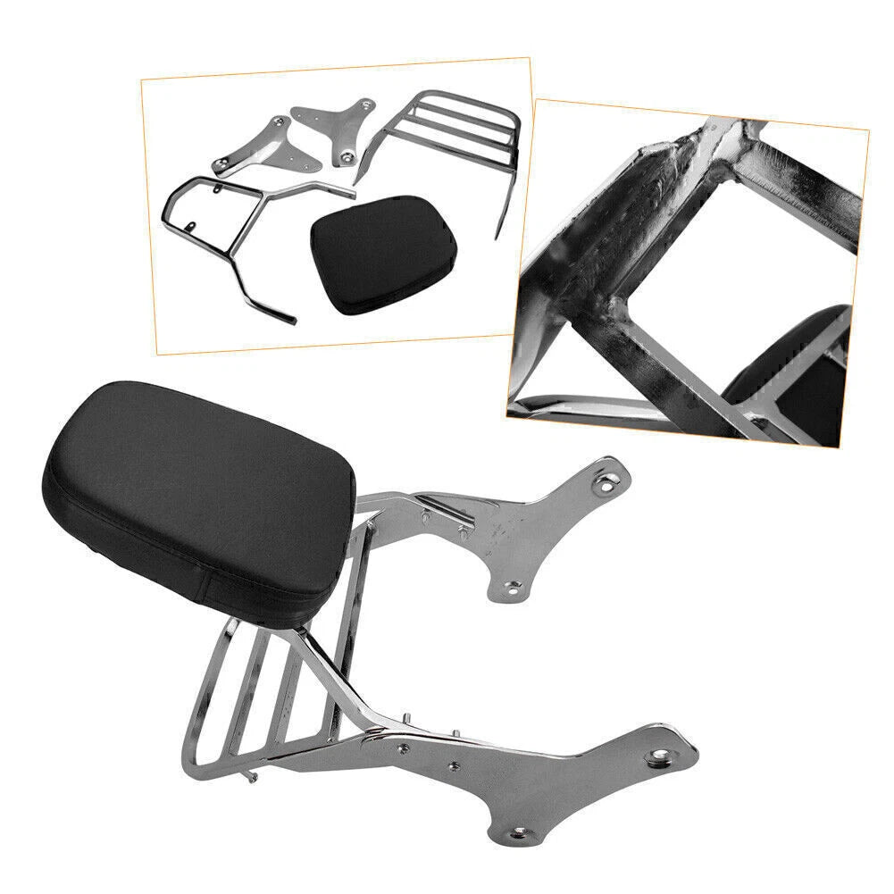 Sissy Bar Backrest for Honda Shadow VT750 C2 VT400 1997-2003 Black & Silver