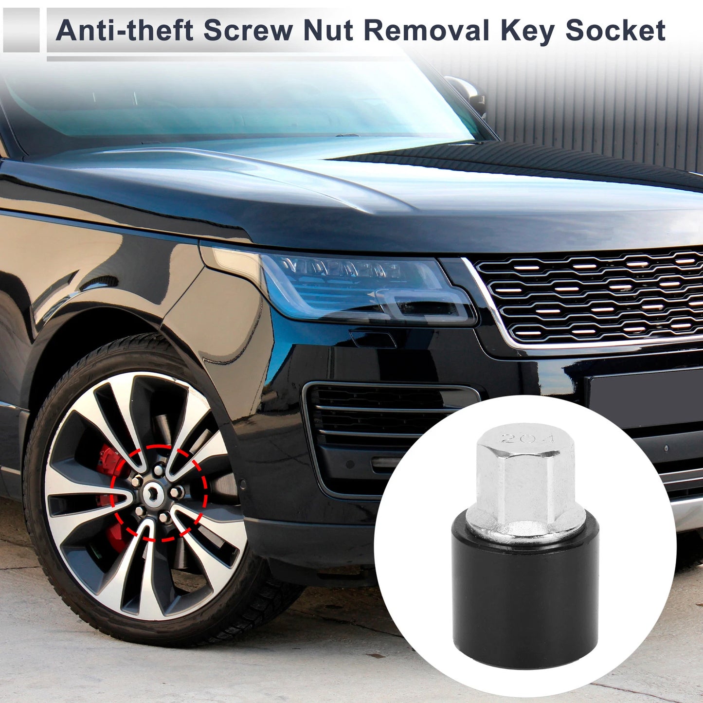 22.5ID Wheel Lock Lugnut Antitheft Key Socket for Land Rover