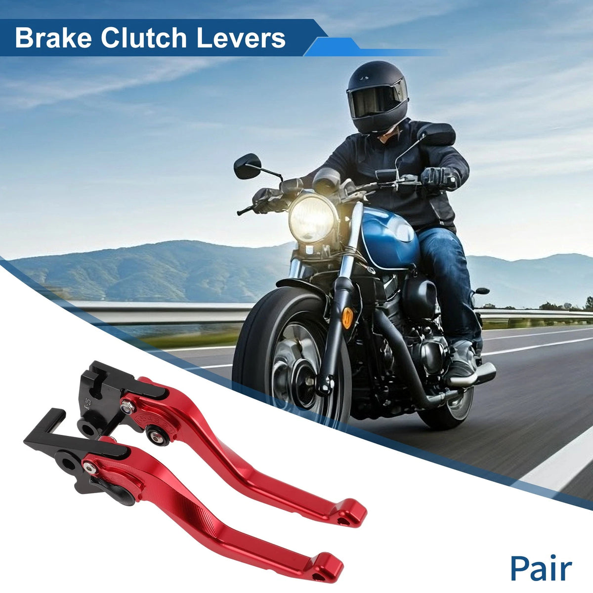 Adjustable Short Brake Clutch Levers Red for Kawasaki KLX 300 (2021–2025)