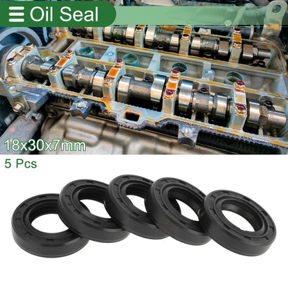 Oil Seal / 18x30x7mm / Rotary Shaft Seal NBR Rubber Black for Make Model