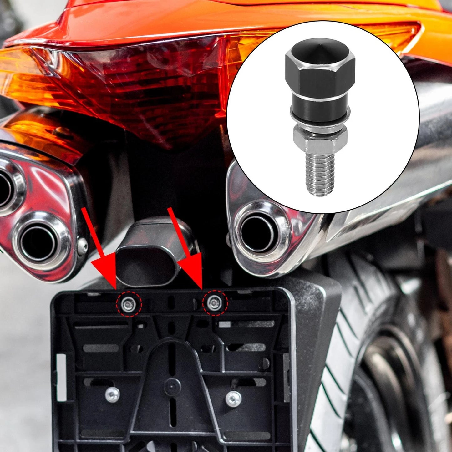 4pcs License Plate Frame Bolts Screws for Universal Motorcycle