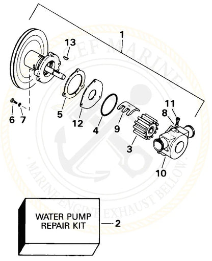 Water Pump Repair Kit for OMC Sterndrive 3.0L 4.3L 5.0L 5.7L 5.8L (1994)
