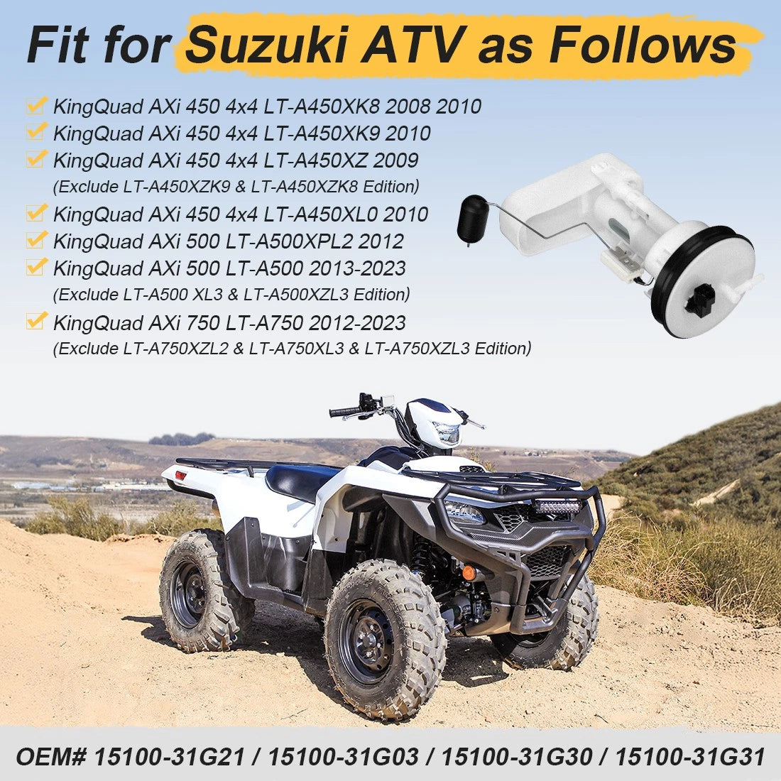 Fuel Pump / 1x / Suzuki King Quad 450 500 750 (2008–2023)