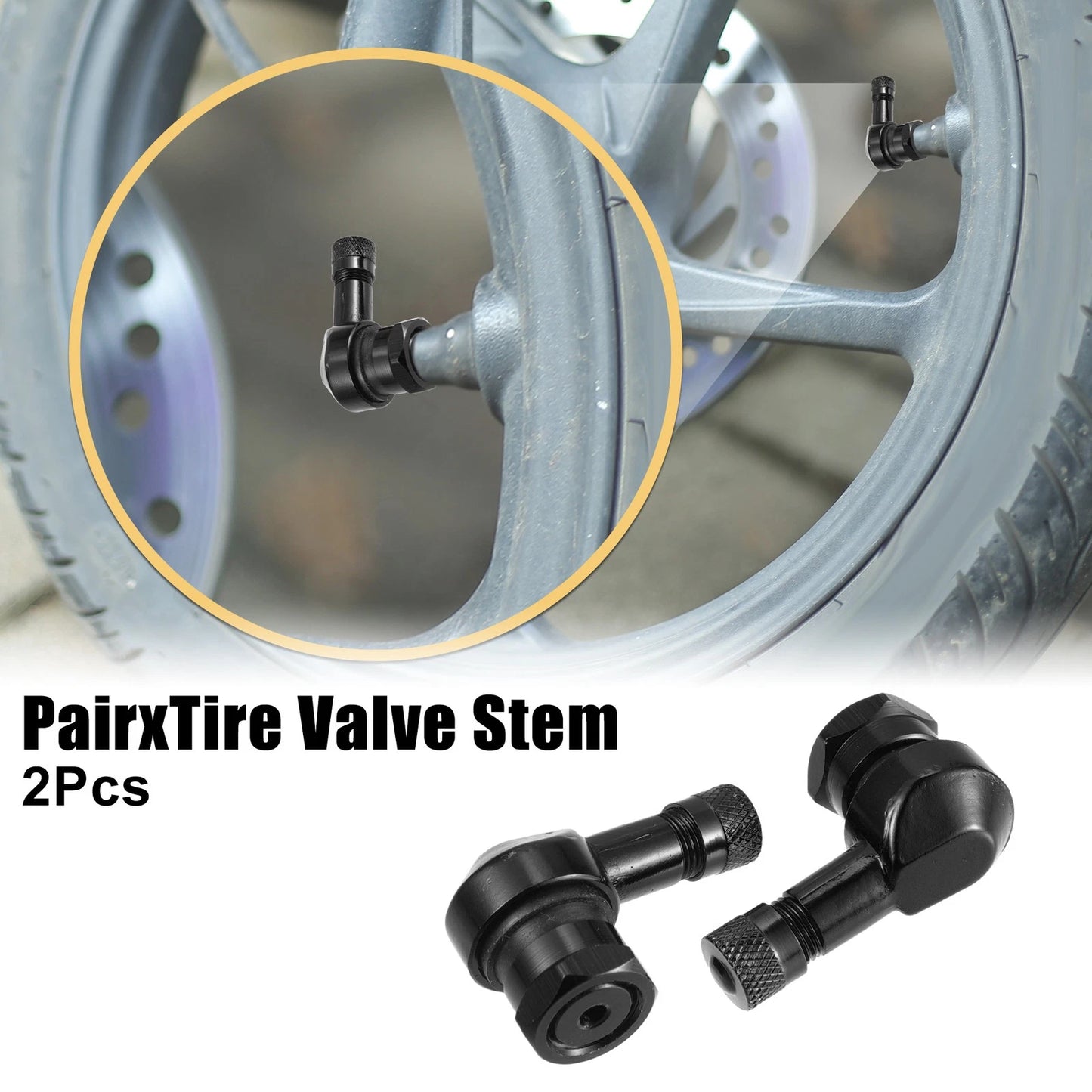 2 x 90 Degree Universal Motorcycle Vacuum Tire Valve Stems Caps 11.3mm for Motorcycle