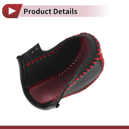 Gear Shift Knob Cover for Acura ZDX Black Red Faux Leather (2010 - 2012)