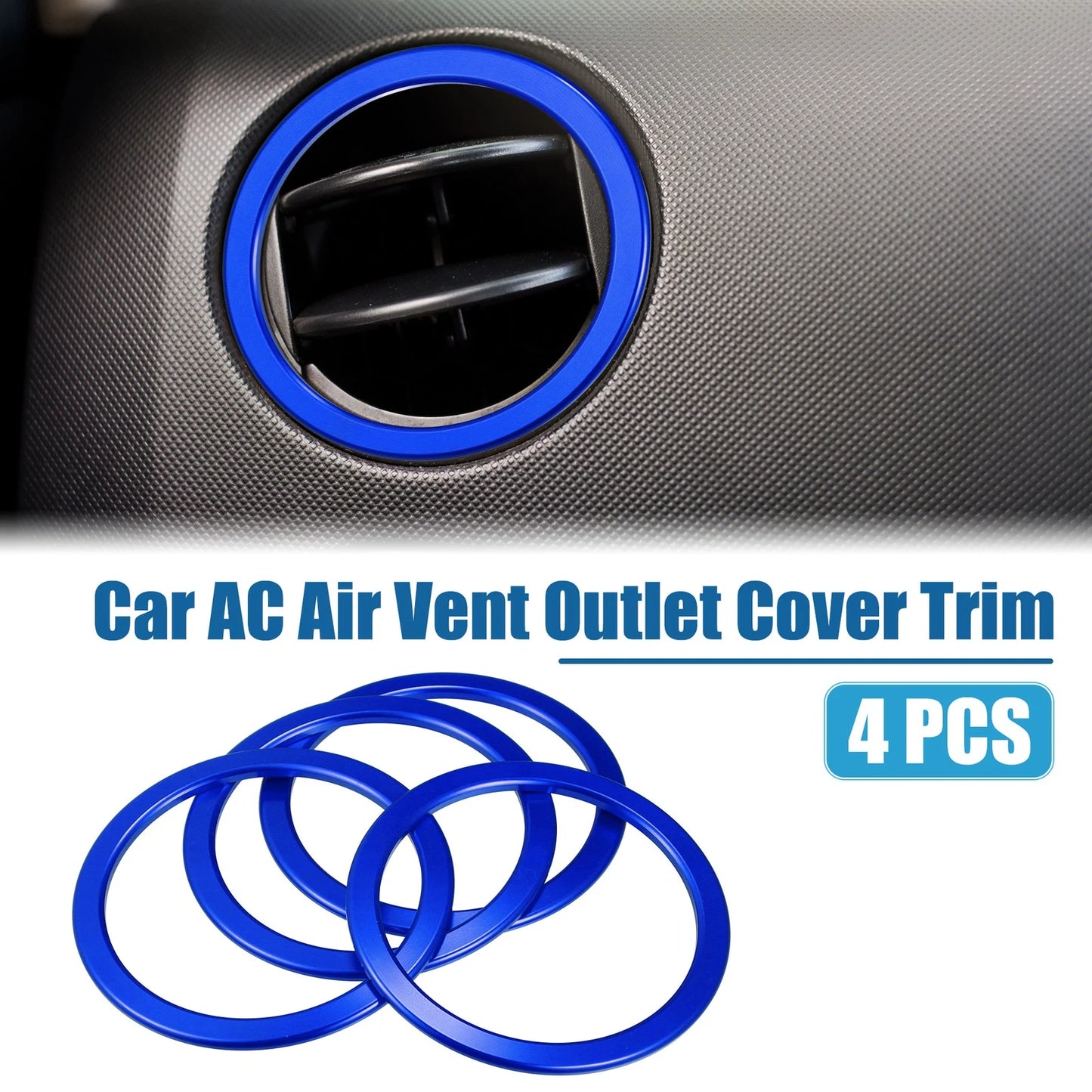 AC Air Vent Outlet Cover Ring Trim / 4 x Blue / for Toyota Tundra (2014–2021)