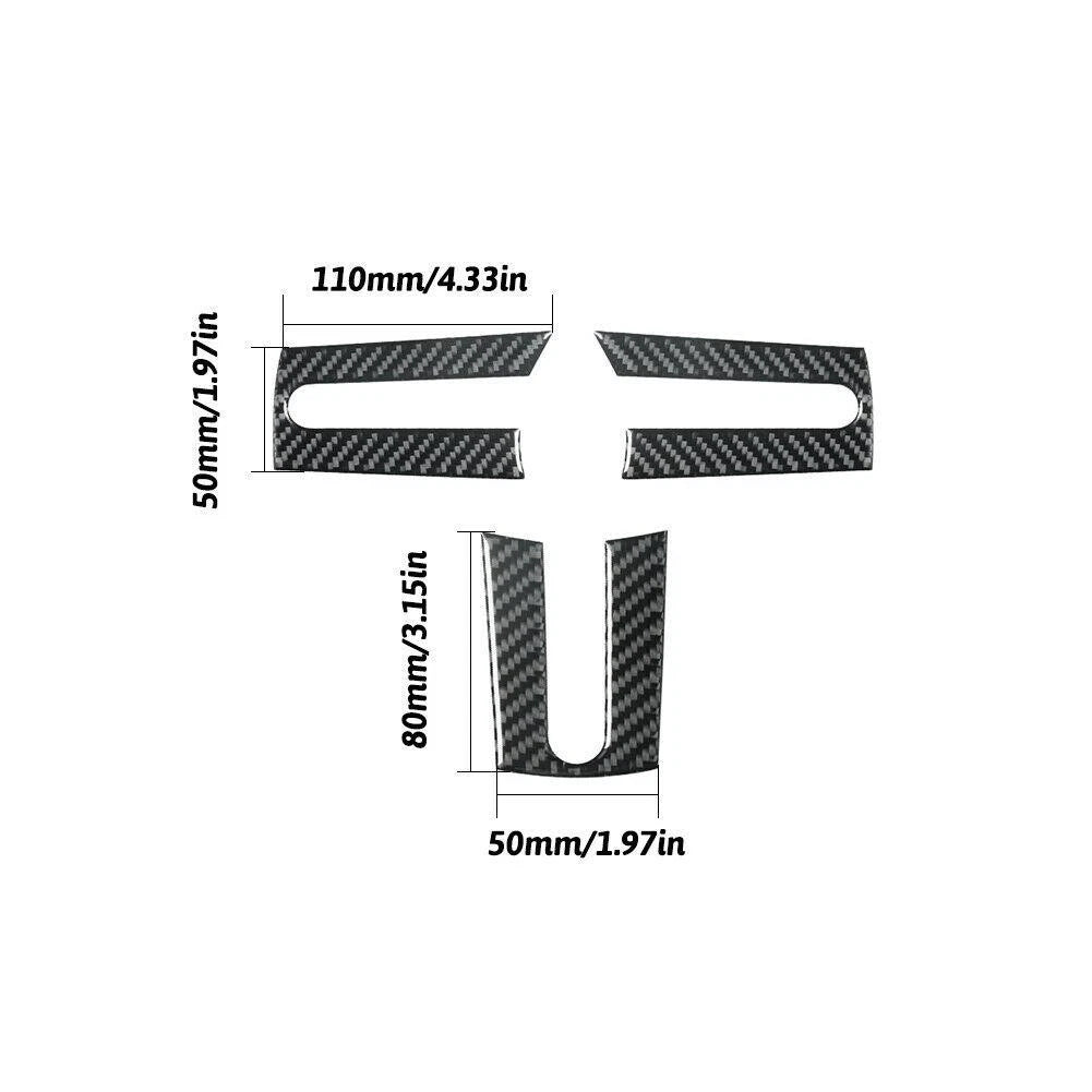 3 x Carbon Fiber Interior Steering Wheel Cover Trim for Ford Mustang (2005–2009)