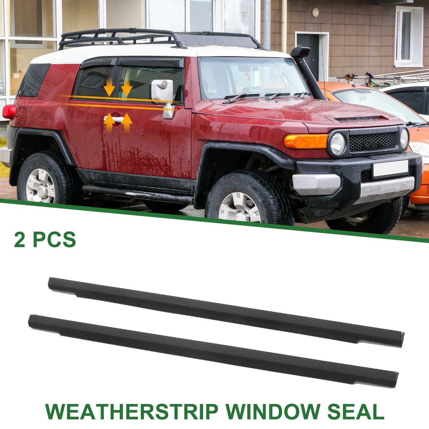 2 x Rear Left & Right Weatherstrip Window Seal for Toyota FJ