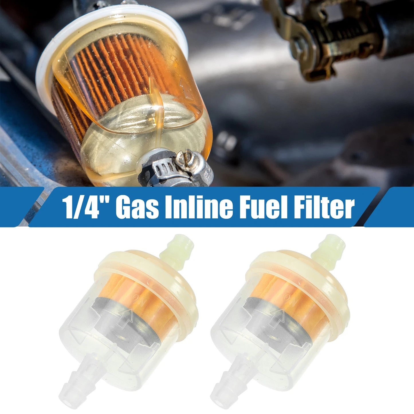Gas Inline Fuel Filter / 2pcs 1/4 Inch / for Motorcycle ATV