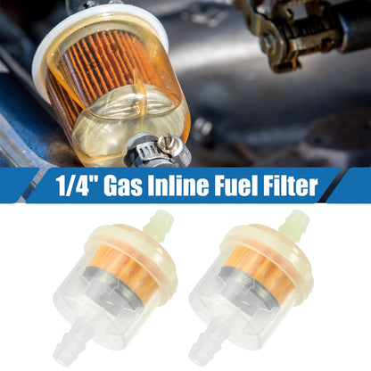 Gas Inline Fuel Filter / 2pcs 1/4 Inch / for Motorcycle ATV