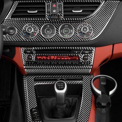 10Pcs For BMW Z4 2009-2016 Carbon Fiber Interior Center Console Panel Trim Cover