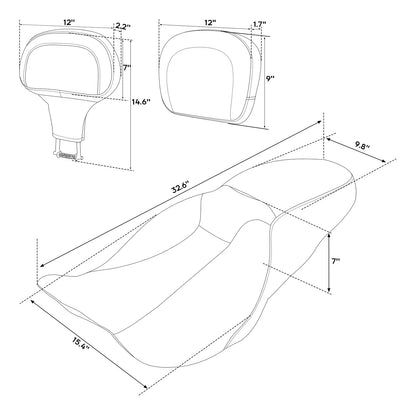 Seat Pad Backrest for Harley Road King Glide (2009-2023)