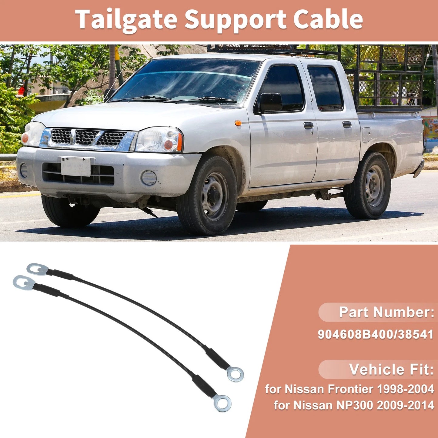 Tailgate Support Cables for Nissan Frontier NP300 (2009-2014)