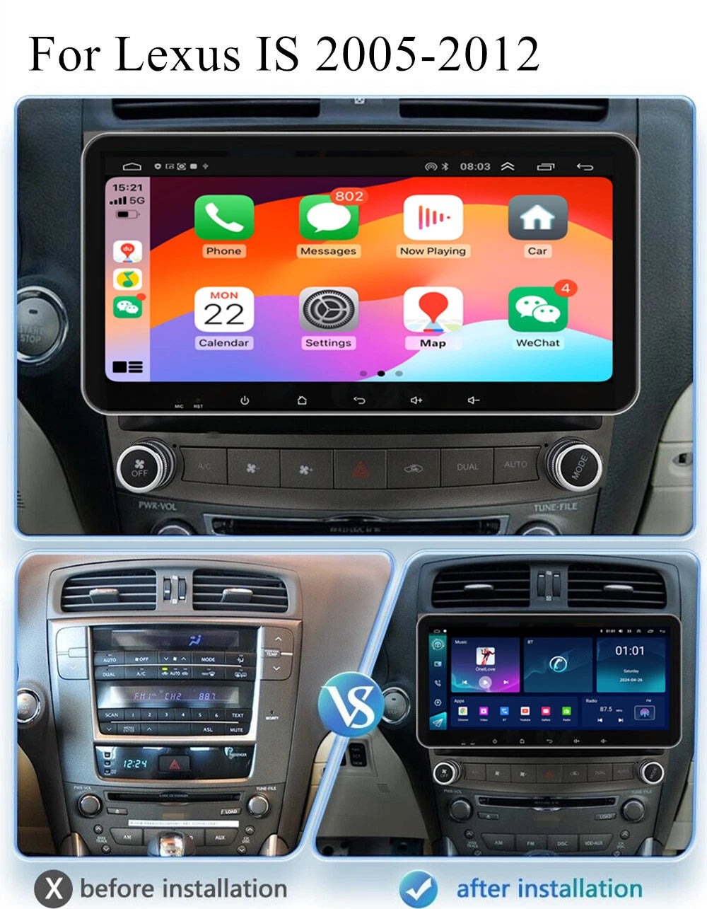10.33'' Car Stereo GPS for Lexus IS IS200 220 250 300 300C IS350 (2005-2012)