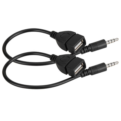 Audio AUX Jack 3.5mm Male to USB 2.0 Type A Female OTG Converter Cable