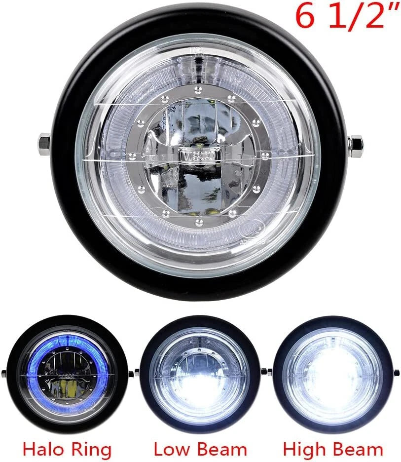 7 Inch LED Motorcycle Headlamp for Motorbike Scooter Black