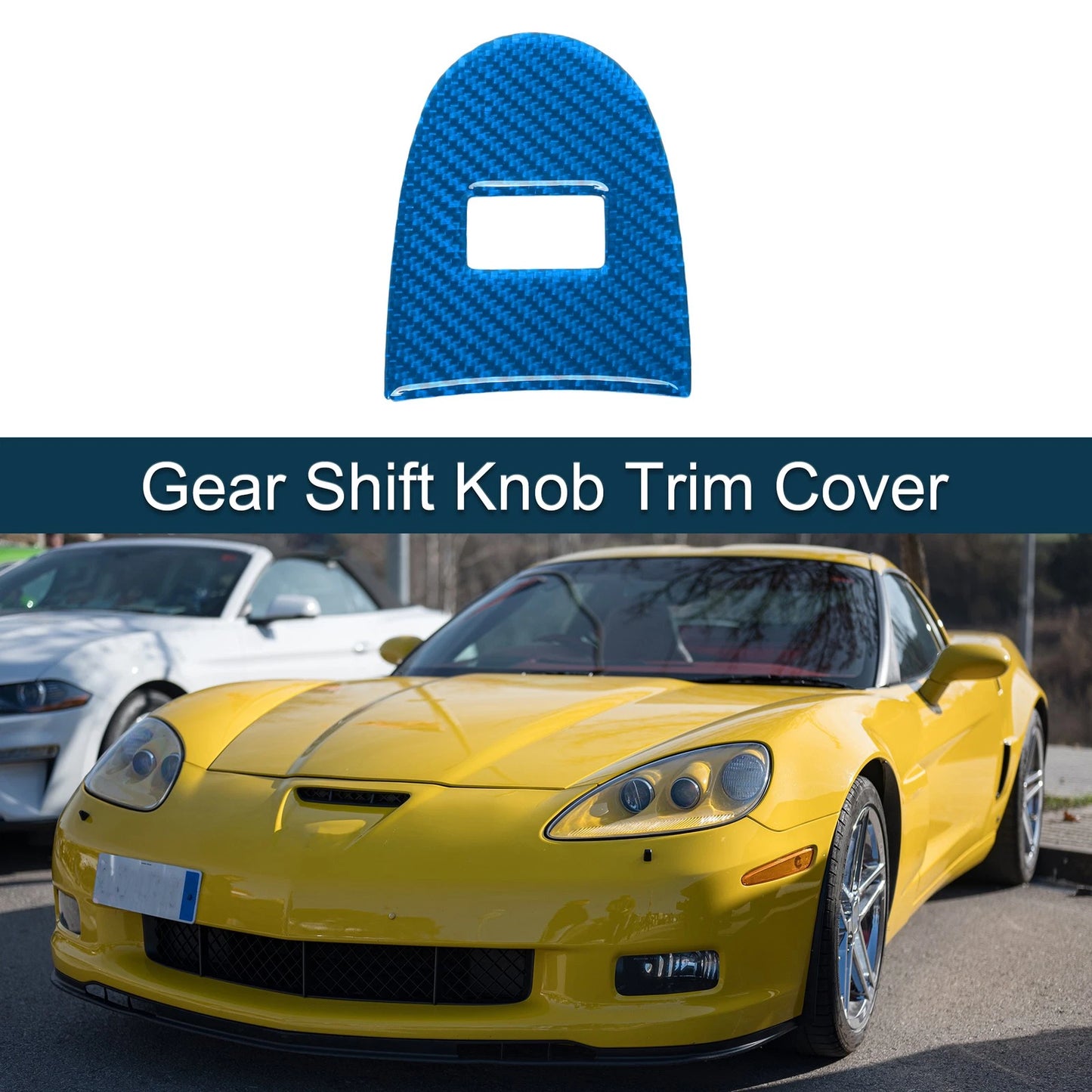 Gear Shift Knob Cover Sticker for Corvette C6 Z06 (2005-2013) Light Blue
