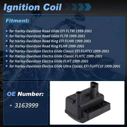 Ignition Coil High-Tension Coil for Harley-Davidson Road Glide (1999–2001)