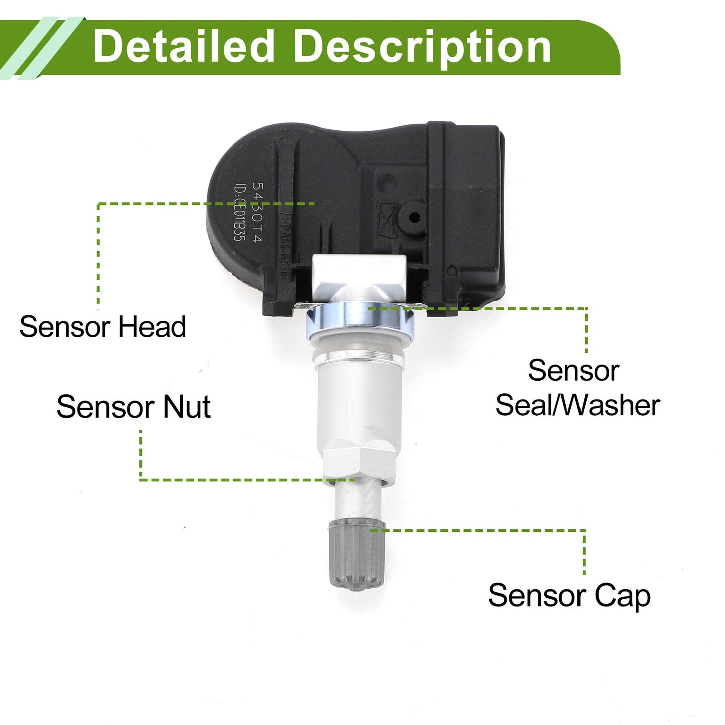 Tire Pressure Sensor for Peugeot 308 CC (2010 - 2013) 433MHz
